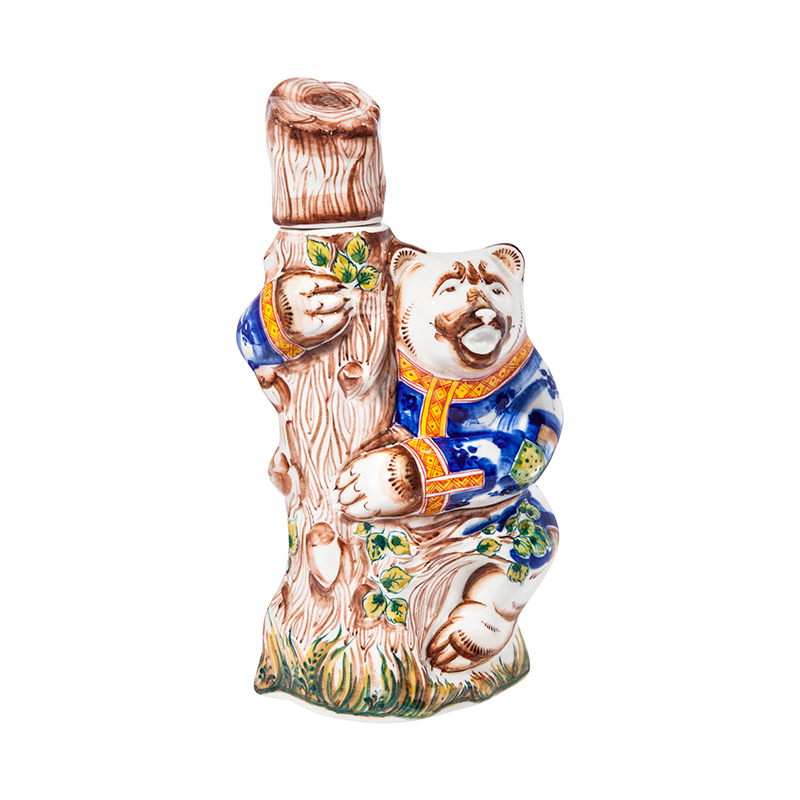 Штоф Медведь "Русские гулянья" (подглазурные цветные краски, кобальт) - 993311350