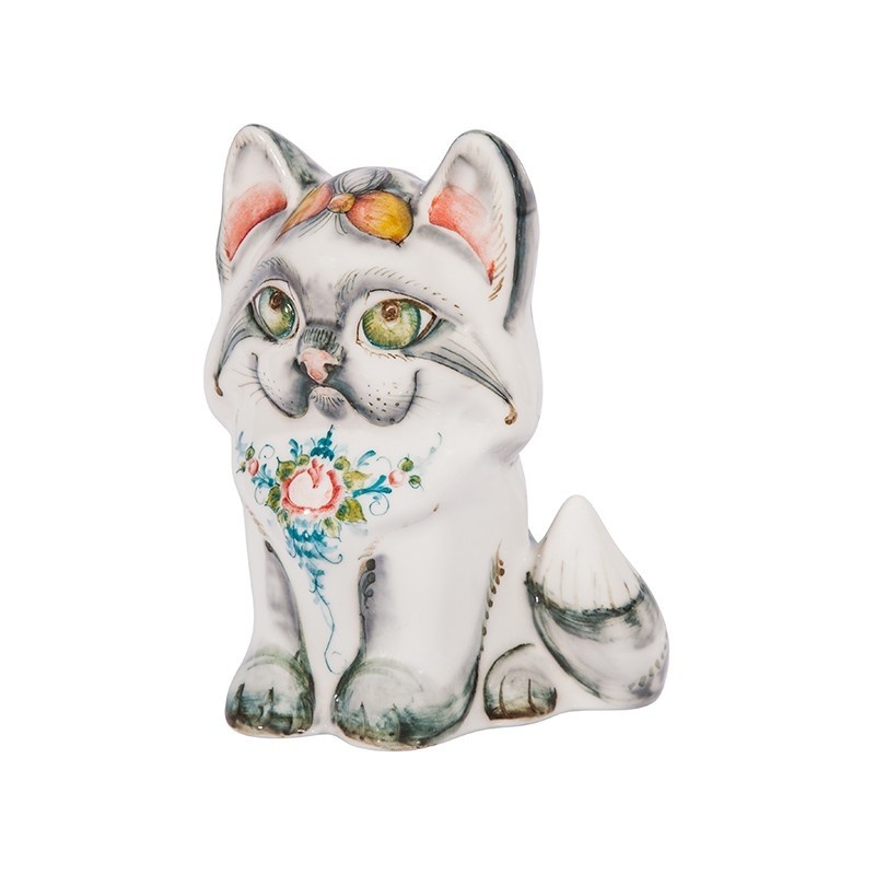 Скульптура котенок Пушок (подглазурные цветные краски) - 993312191